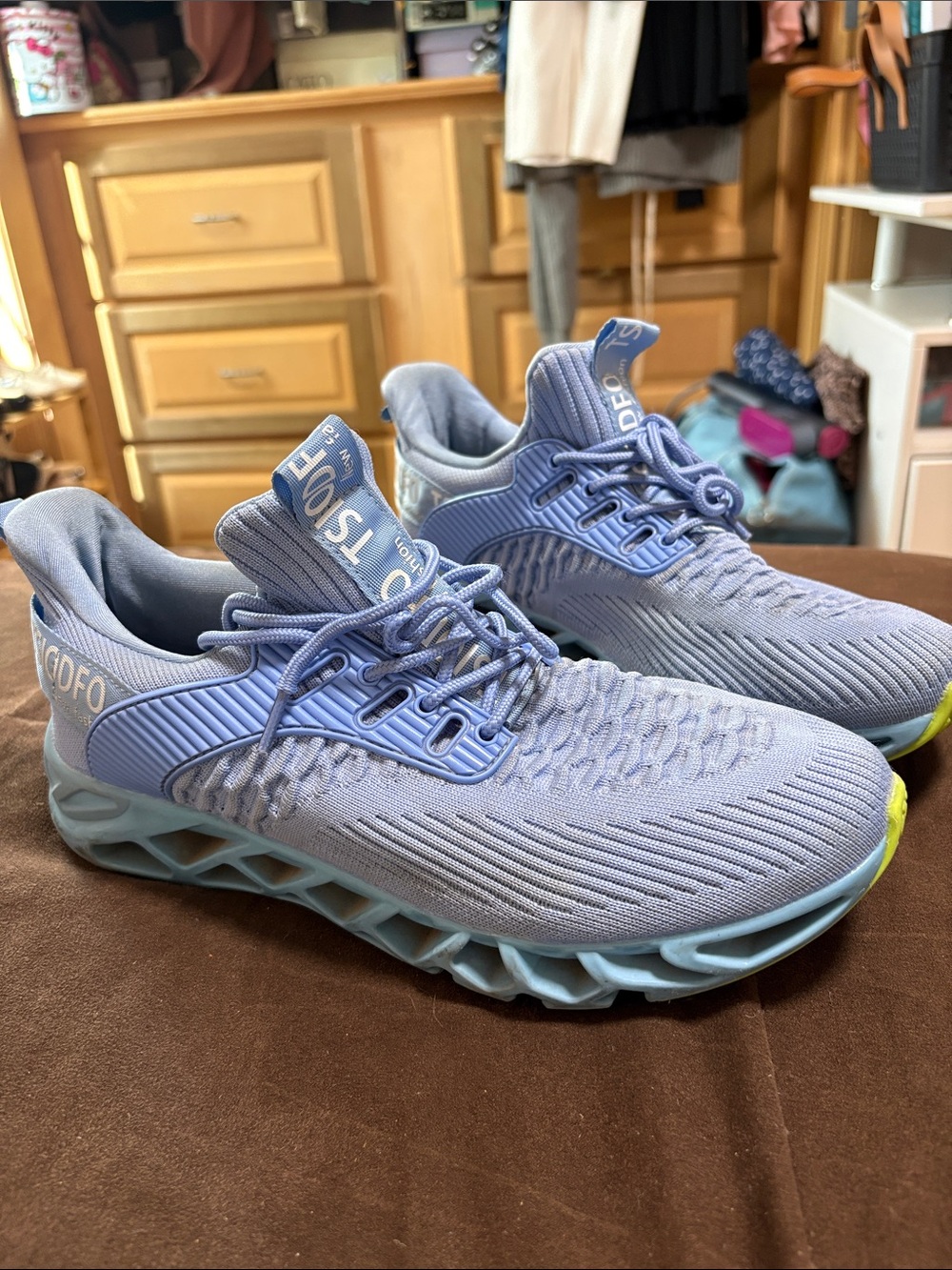 Light Blue TSIODFO 'New Fashion' Slip-On Sneakers